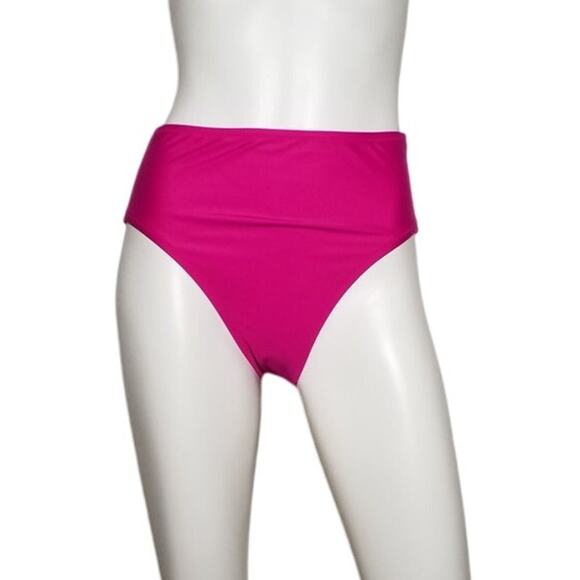J Crew Pink High Rise Bikini Bottom XL Full Coverage Swim - Picture 4 of 8